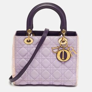 Dior Lady Dior Medium Purple/pink Cannage Leather Tote